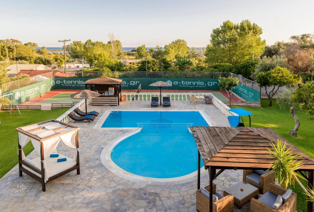 Halikounas Villa Maxim With Private Pool & Tennis Court מראה חיצוני תמונה