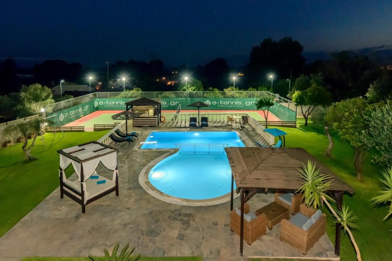 Halikounas Villa Maxim With Private Pool & Tennis Court מראה חיצוני תמונה