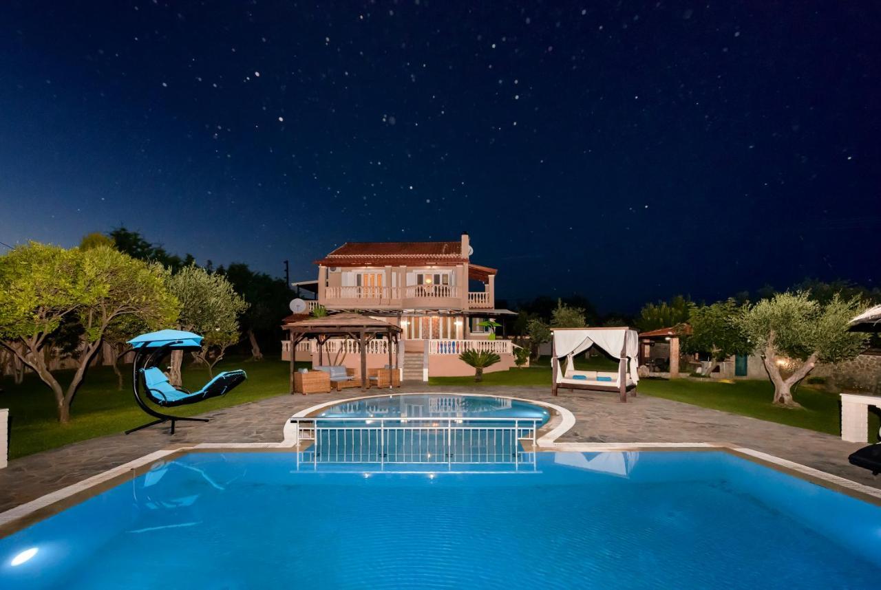 Halikounas Villa Maxim With Private Pool & Tennis Court מראה חיצוני תמונה