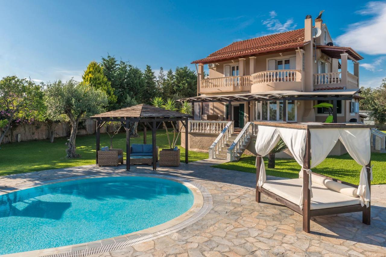 Halikounas Villa Maxim With Private Pool & Tennis Court מראה חיצוני תמונה