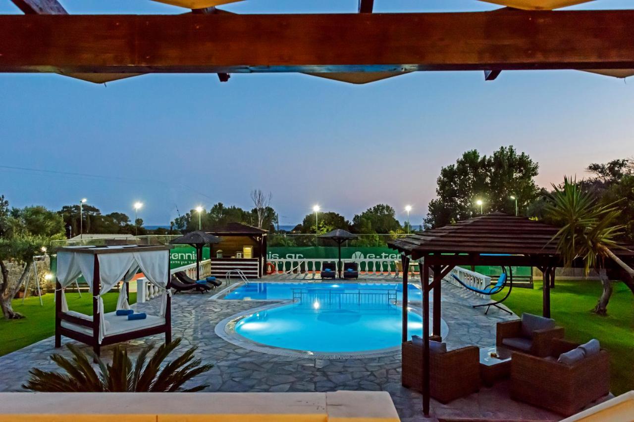Halikounas Villa Maxim With Private Pool & Tennis Court מראה חיצוני תמונה